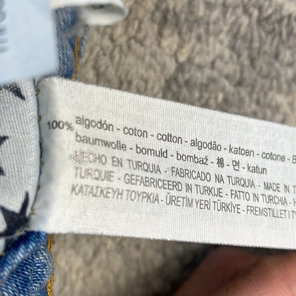 Zara Graffiti High Rise Cut Off Denim Jean Shorts Sz 10 - Picture 12 of 12